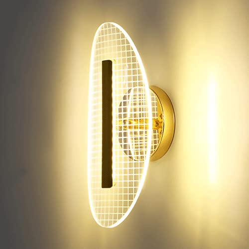 Lámpara de pared de pétalo ovalado acrílico dorada de 360 grados