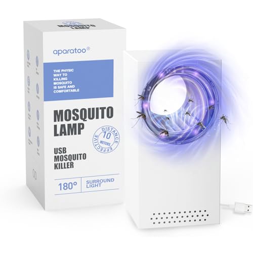 Lámpara Antimosquitos, Eléctrico Mosquito Killer Lámpara con Luz UV, Mata Insectos con USB, 180° Succionador de Insectos Voladores para Dormitorio, Cocina, Sala de Estar, Jardín