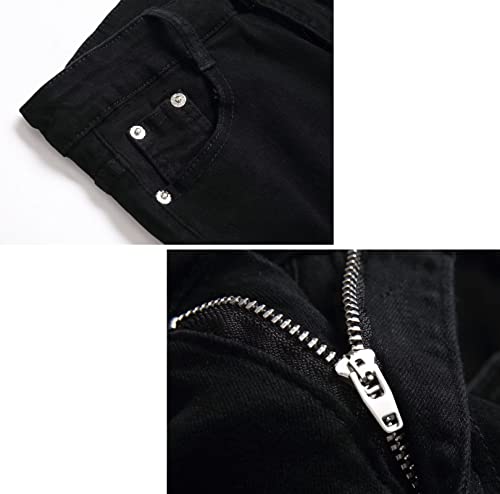 Boy's Skinny Fit Ripped Destroyed Distressed Stretch Slim Moto Biker Fashion Denim Jeans with Holes4