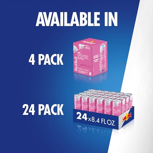 Image of Red Bull Pink Edition Energy Drink, Wild Berries, 8.4 fl. oz., Pack of 8 cans, with 80mg Caffeine, Taurine & B Vitamins