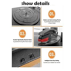 ZEDARO Tourne-Disque, Tourne-Disque Bluetooth à 3 Vitesses entraîné par Courroie, Tourne-Disque Vinyle Vintage stéréo… - Les Beatles, Paul McCartney, John Lennon, RIngo Starr, George Harrison ZEDARO Tourne-Disque, Tourne-Disque Bluetooth à 3 Vitesses entraîné par Courroie, Tourne-Disque Vinyle Vintage stéréo… – Image 5