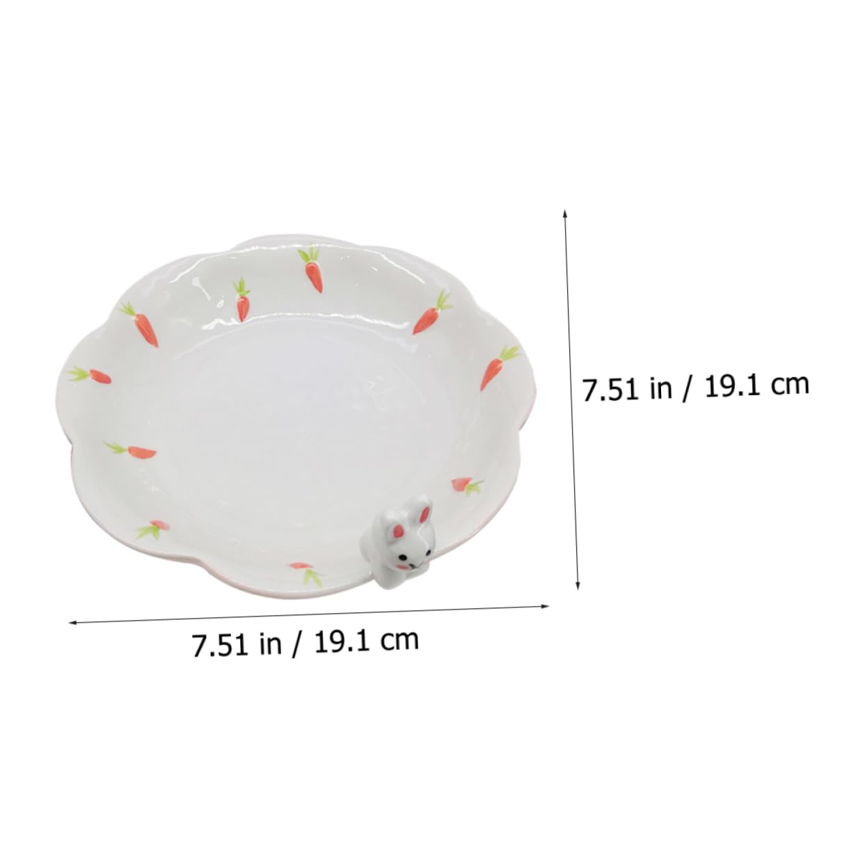 STOBAZA Ceramic Rabbit Plate Easter Bunny Hand-drawn Boys and Girls' Tableware Breakfast Plate