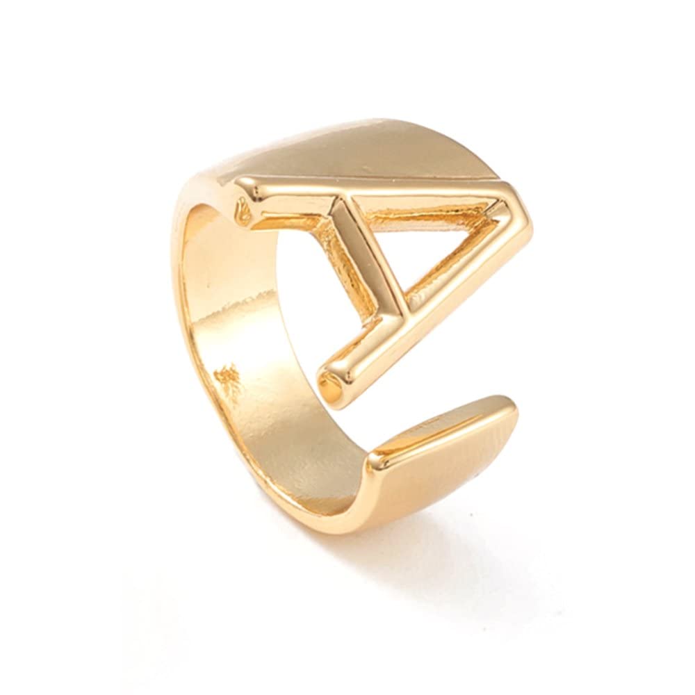 Via Mazzini Personalised Jewellery Gold Plated A Letter Finger Ring for Women and Girls (Ring0734) Adjustable Free Size (B0BVMPFFSH) Amazon Price History, Amazon Price Tracker