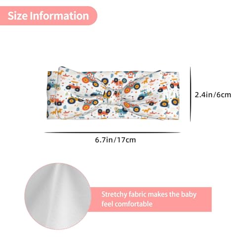 Cute Cartoon Tractor Print Baby Girl Bows Headbands Baby Girls Newborn Headbands Infant Toddlers 0-6 Months3