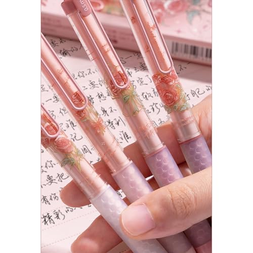 4 bolígrafos retráctiles MOZXIRZ tinta negra 0.5 mm con fragancia miniatura 5