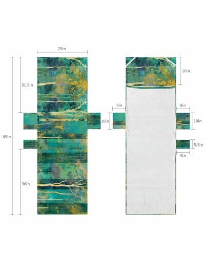 Green Forest Oil Painting Beach Lounge Chair Towel Cover, Soft Chaise Lounge Towel with Side Pockets Patio Pool Chairs Cover for Beach/Pool Sunbathing 29x85 Modern Geometric Abstract Art