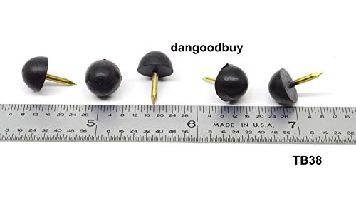 pkg of 4 - black sbr rubber round top tack bumper - bumper diameter - 3834 bumper height - 73234 tack length - 3834 tack diameter - 36434