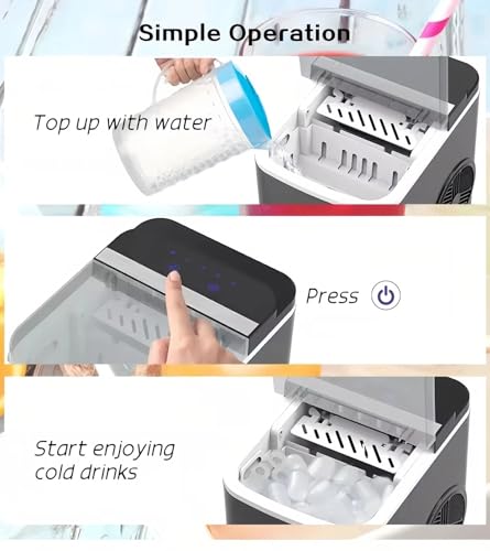 Máquina portátil para hacer hielo 26 lbs/día con limpieza automática miniatura 6