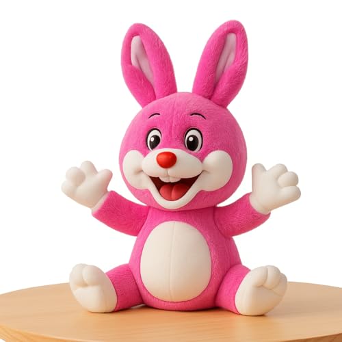 Image of Mirada Cute Pink Happy Bunny Soft Toy | Super Cute & Cuddly Plush Rabbit Toy for Kids /Babies | Washable & Lightweight | Best Gift for Rakhi, Return Gifts, Birthday Parties - 25cm