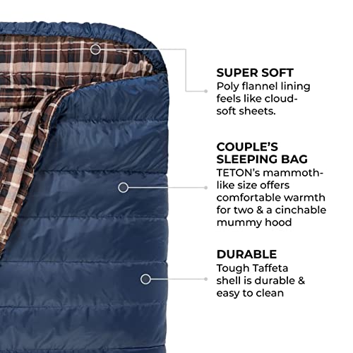 Teton Mammoth, 20 Degree Double Sleeping Bag, A Warm Bag The Whole Family can Enjoy. Great for Camping, Hunting and Base Camp. Compression Sack Included by TETON Sports - Image 4