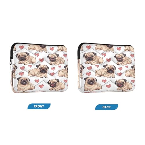Funda para portátil 13-14 pulgadas impermeable con diseño de perros pug miniatura 2