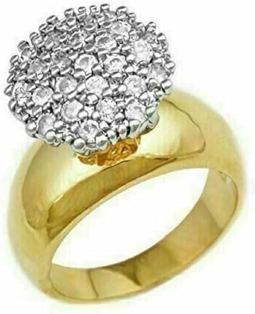 1.0 Lab created Diamond Cluster wedding Engagement Ring for women in 18k Yellow Gold Finish