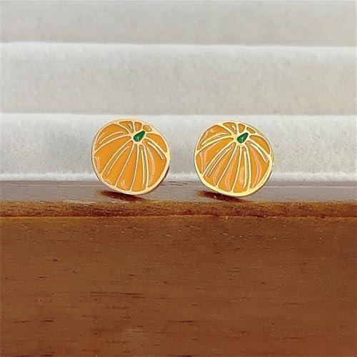 20G Halloween Pumpkin Enamel Flat Screw Back Stud Earrings for Women Men Surgical Steel Cute Tiny Cartilage Tragus Piercing Sleeper Studs Halloween Holiday Thanksgiving Festival Jewelry2