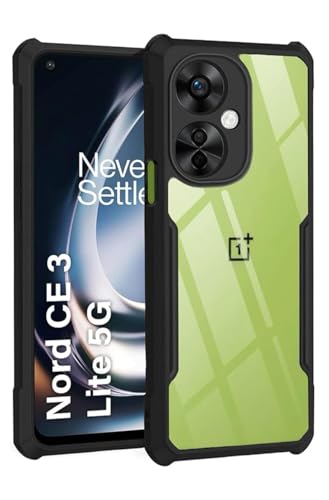 Image of BATCHONE Polycarbonate Shockproof Cover Case Compatible for Oneplus Nord Ce 3 Lite 5G 360 Degree Protection /Transparent Back Case (Black Bumper) (Pack of 1)