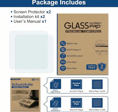 Virelia Displayschutz kompatibel mit Thermomix TM7 [2 Stück] – 9H Panzerglas & Schutzfolie – Kratzfestes TM7 Zubehör – Ultra-Klar & Blasenfrei
