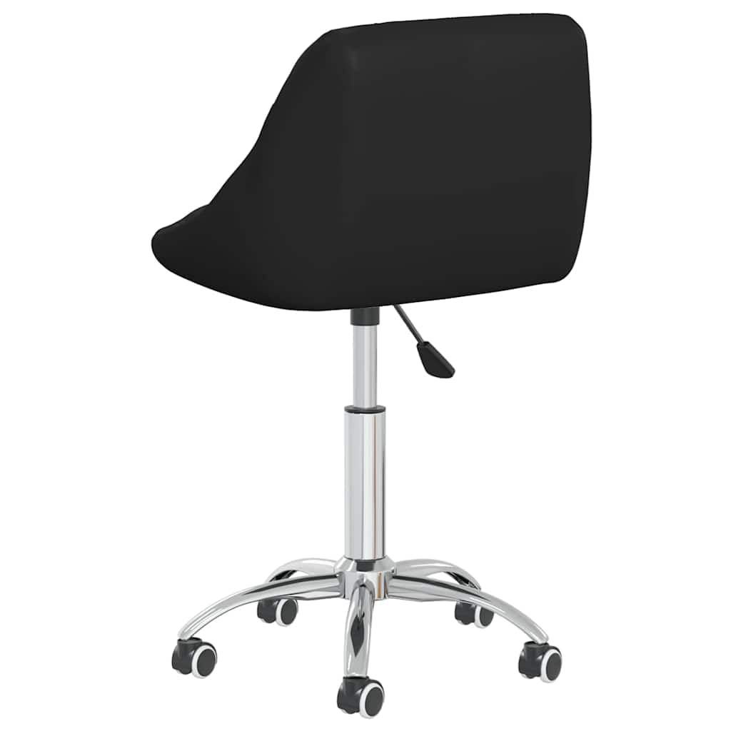 Chaise de bureau pivotante en similicuir noir avec acier chromé, hauteur