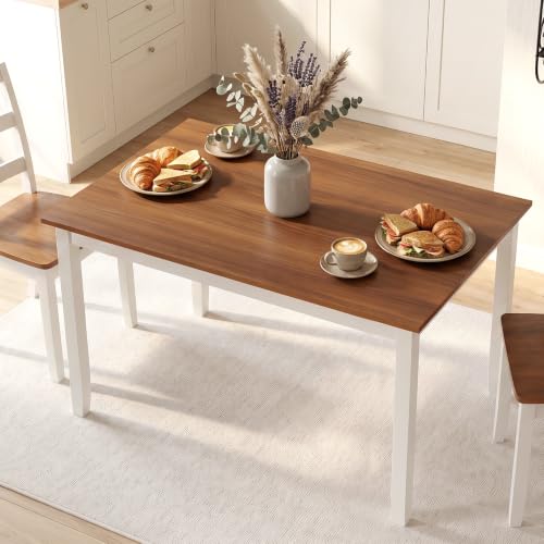 48 Inch Farmhouse Wooden Dining Table, Rectangular Kitchen Table