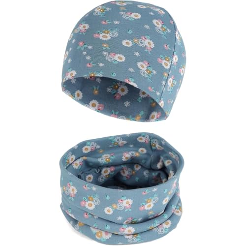 MAKFORT Baumwolle Mütze Loop Schal Sets Winter Weich Beanie Winddicht Schlauchschal Baby Jungen Mädchen