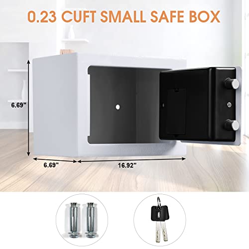 Fireproof Small Safe Box For Money, 0.23 Cu Ft Mini Fireproof Safe With Combination Lock, Digital Safe For Kids Home Hotels Business (White) #TOP5