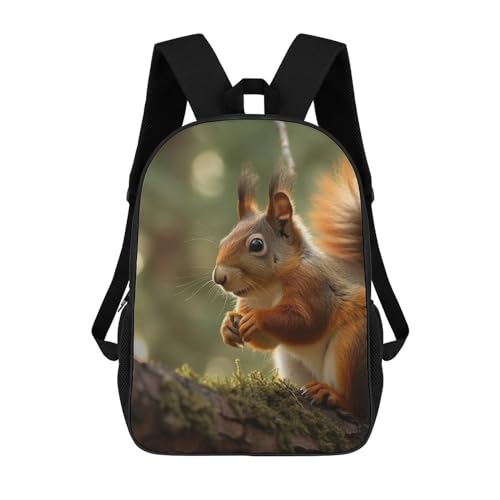 Mochila para laptop Wildlife Squirrel impermeable de 17 pulgadas que alivia el peso diario