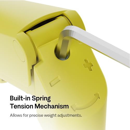 Image of Pixio PS1D Wave Yellow Dual Monitor Arm Stand Desk Mount - Fits up to 32 inches Monitors and up to 19.8lbs. VESA Compatibility and Integrated Cable Management