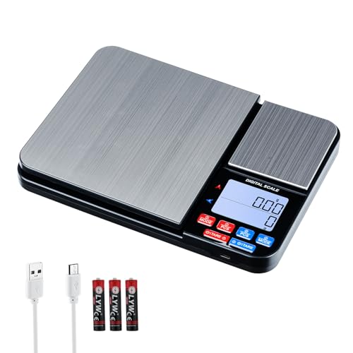 Wigearss Báscula de Cocina, Alta Precisión 10kg/1g y 500g/0,01g, Doble Plataforma, Báscula de Precisión con Pantalla LCD y Función de Tara, 7 Unidades de Pesaje, Báscula Digital para Alimentos, Cocina