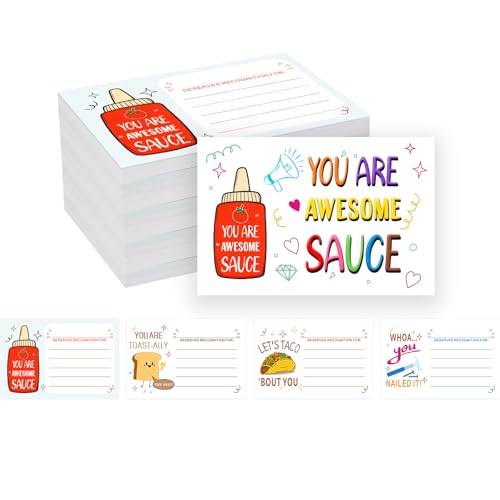 SMOQYKBW 120 Pcs 4 x 6 Inch Punny Shout out Cards 4 Styles Kudos Appreciation Recognition Reward Cards for Employees Teachers Students Staff Encouragement Postcard Back to School Work Bulletin Board