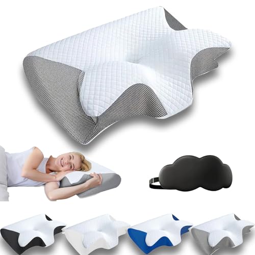 Das Original Dreamsleepz Kissen, 2-in-1 Ergonomisches Kopfkissen, Nackenkissen Kopfkissen für Lindert Nacken und Schulterschmerzen, Orthopädisches...