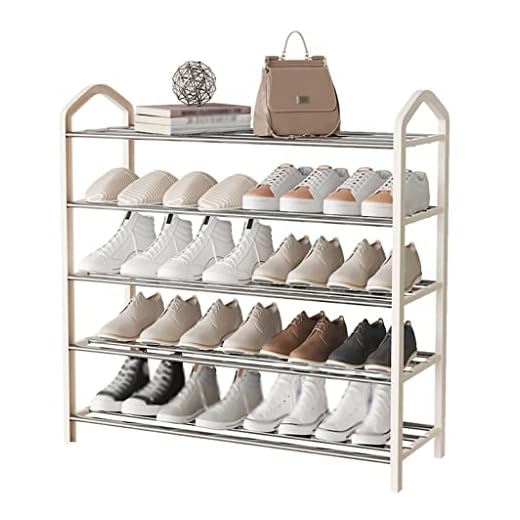 BAWHO Pastelero de Zapatos de 5 Niveles, Organizador de Almacenamiento de Estante para Zapatos para el Pasillo de la Sala de Estar de Entrada, Gran Capacidad, Organizador de Zapatos de Dormitorio, Bei
