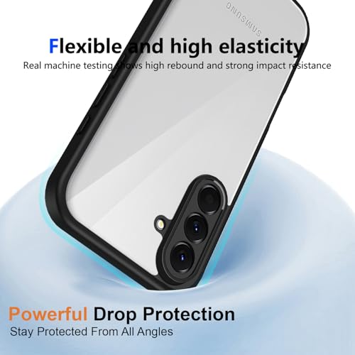 Image of Kapa Hawkeye Clear Slim Tough Back Cover for Samsung Galaxy A57 5G | Camera Lens Protector Anti Yellow Shockproof Clear Hybrid Case Cover (Black Sides)
