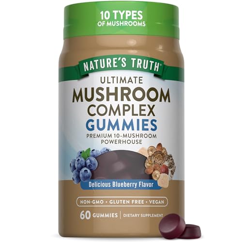 Nature's Truth Mushroom Complex Gummies for Adults | 60 Count | Complex of 10 Mushrooms | Vegan,...