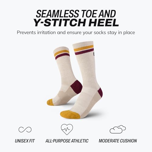 Outway Everyday Merino Wool Crew Socks, Moisture-Wicking Athletic Calf Socks with Arch Support for Women and Men4