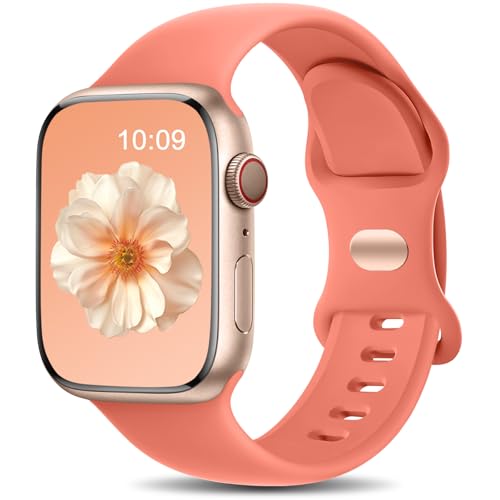 Ya en manzanajugosa.com: Charlam Compatible con Correa Apple Watch 44mm 45mm 46mm 42mm 49mm para Mujer Hombre, Deportiva de Silicona Correas para iWatch SE Series 11 10 9 8 7 6 5 4 3 2 1 SE 3 Ultra 3, Coral