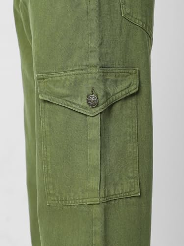 Image of Neostreak Men's Loose Baggy Fit Washed Cargo Jeans with 6 Pockets Non-Stretchable