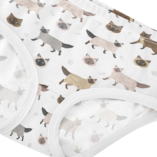 Little Girl Underwear Toddler Panties Kids Undies Siamese Cats Soft Cotton Briefs 2T-8Y4