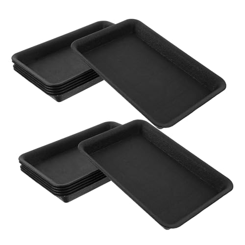 SUPVOX 6Pcs Rectangular Plant Tray Durable Plastic Saucer for Flower Pots for Use Prevents Water Leakage Spills