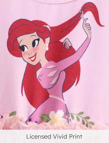 Image of Disney Princess Frozen Elsa Minnie Stitch Toddler Girl Tulle Tutu Dress Ruffle Sleeve Mesh Summer Birthday Party Clothes 2-9Y