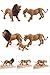 Warmtree Simulated Wild Animals Model Realistic Plastic Animal Action Figure for Collection (Lions Family)
