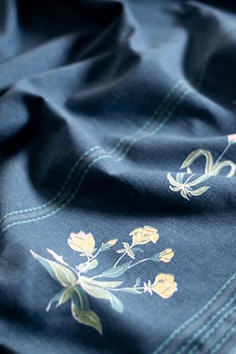 Image of Tranquebar Curtain Co. Window Curtains 5 Feet, 60-65% Room Darkening,Multi Blue Gul Print, Cotton Curtains for Window, Cotton Curtains 5 Feet Long Set of 2, BackTab Loops,Gul (152 cm) - Set of 2