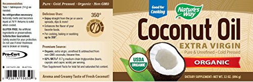 Nature's Way Organic Extra Virgin Coconut Oil- Pure, Cold-Pressed, Organic, Non-Gmo, Gluten-Free- 32 Ounce #TOP2