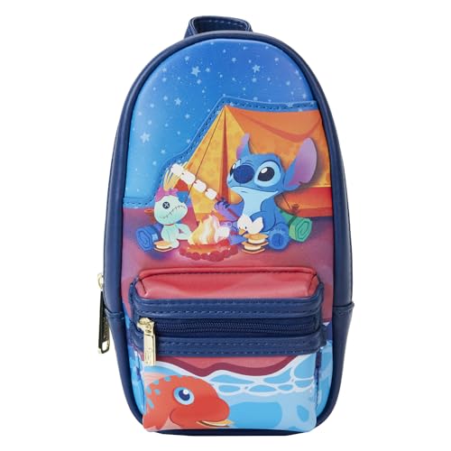 Image of Loungefly Disney Stitch Camping Cuties Mini Backpack Pencil Case