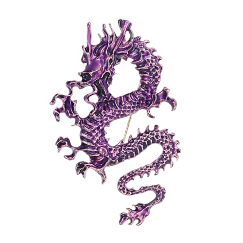 Image of Dragon Brooch Pins for Women, Chinese Dragon Brooch Pin, Lucky Dragon Talisman Brooch Lapel Pin, Bohemian Dragon Brooches Pins for Women Hat Bag Suit Dress Accessories