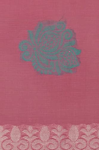 Image of Pothys Women's Pink Silk Cotton Saree With Blouse Piece (A3540 Pink)
