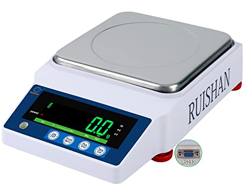 Image of Large Range Postal Scale 10kg x 0.1g Precision Lab Balance - Grain /Gram Scientific Scale Calibrated Industrial Laboratory Weighing and Counting Table Top