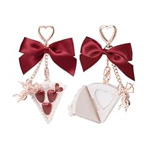 Flower Knows Strawberry Cupid Solid Perfume,Cake Bag Charms,Portable Travel Perfumes,Long Lasting Fragrances,2-in-1 Red Cute Keychain Purse for Women,Girls&Bow Lovers Gift,0.11 ozCream Gardenia