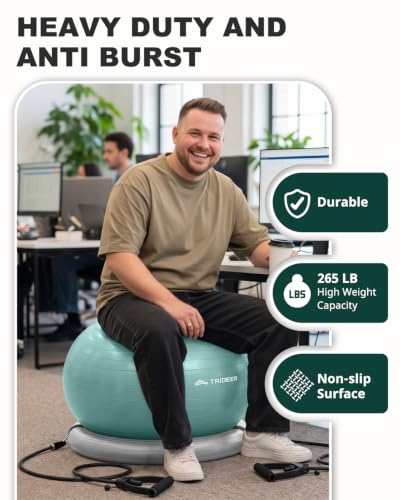 Image of Trideer Exercise Ball Chair - Yoga Ball Chair for Office, Pregnancy & Home