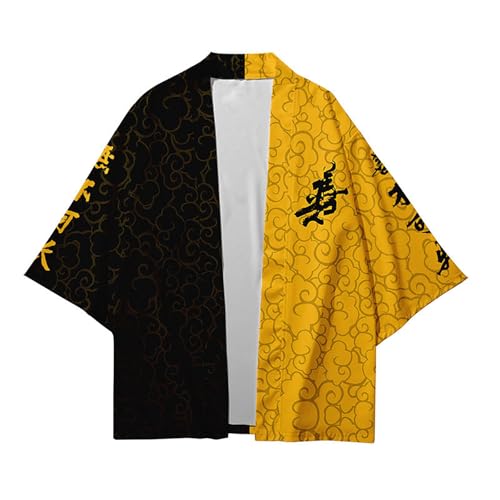 Image of Women's and Men Cardigan Jackets Lightweight Japanese Kimono Long Sleeves Open Front Coat