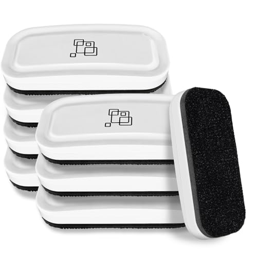 Image of maxtek Magnetic Dry Erase Eraser, Pure White, 8 Pack