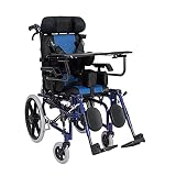 Z-SEAT Manueller Kinderrollstuhl, klappbarer multifunktionaler behinderter voll liegender Roller aus Aluminiumlegierung mit Kopfstütze und Beinstütze