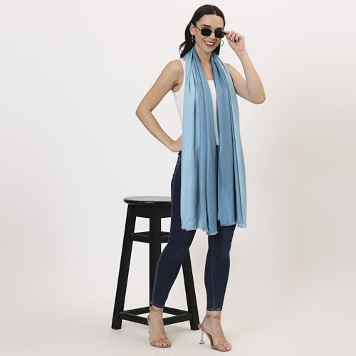 Silk Modal Pashmina Ombre Scarf for Women – Soft Lightweight Wrap for Casual, Formal Events & Wedding Shawl, 70x200cm2